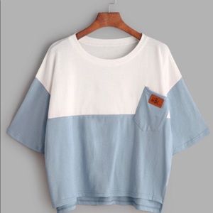 Blue and white half shirt